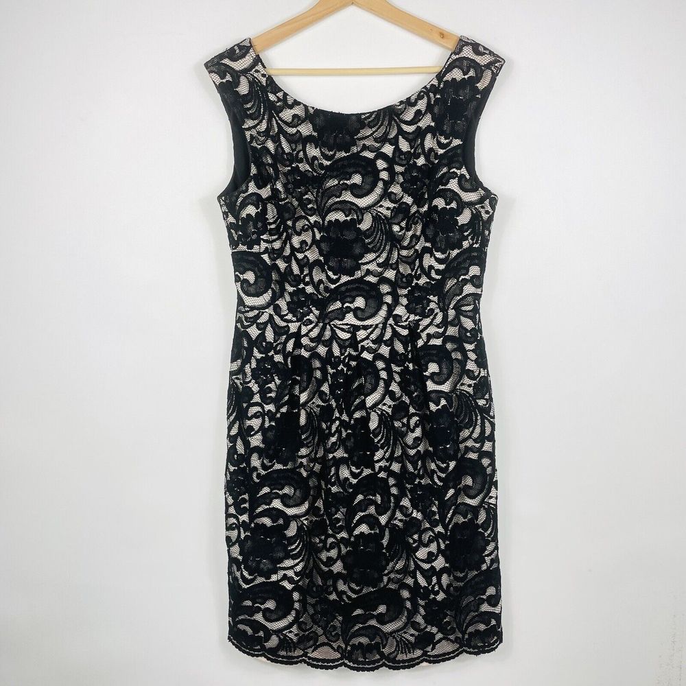 Eliza J Dress Womens 12 Royal Collection Black Lace Party Baroque Elegant Chic